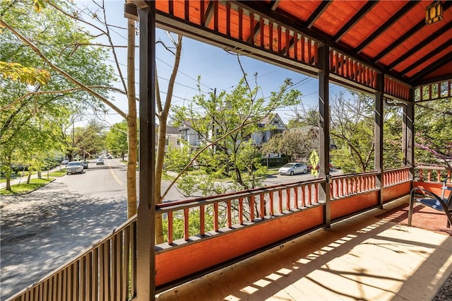 wooden deck with a porch