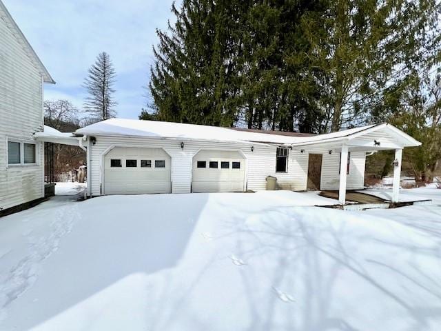 exterior space featuring an attached garage