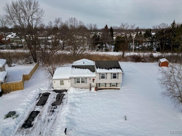 view of snowy aerial view