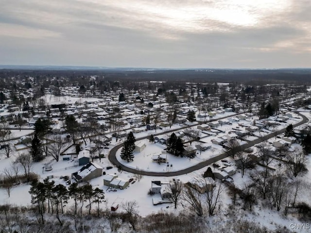 view of snowy aerial view