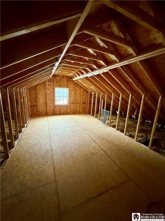 view of unfinished attic