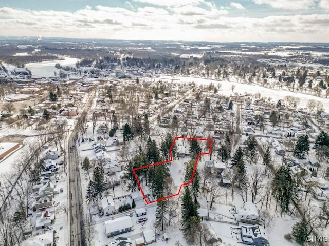 view of snowy aerial view