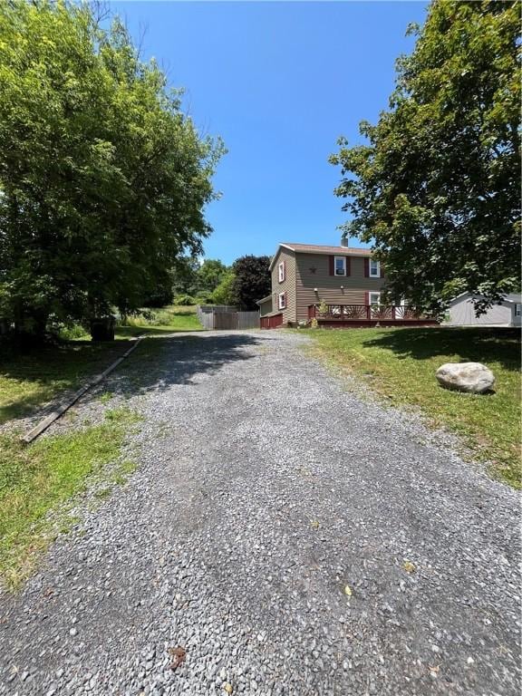493 Prospect Hill Rd, Catlin, NY 14845 - view of front facade with driveway and a deck