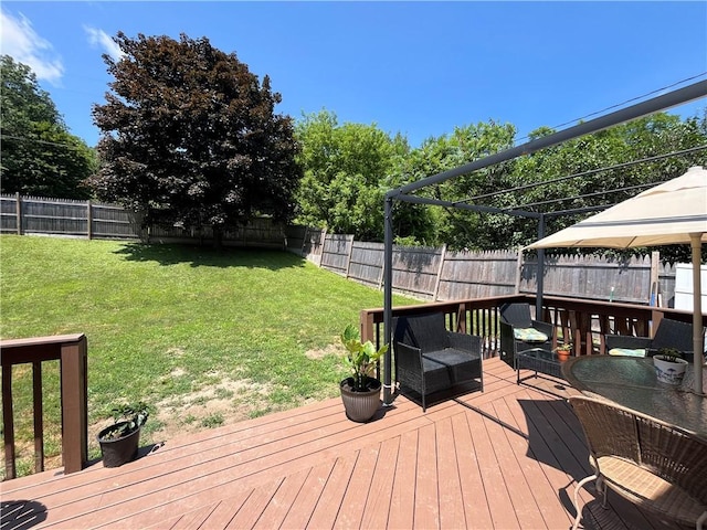 493 Prospect Hill Rd, Catlin, NY 14845 - wooden terrace with a fenced backyard and a gazebo