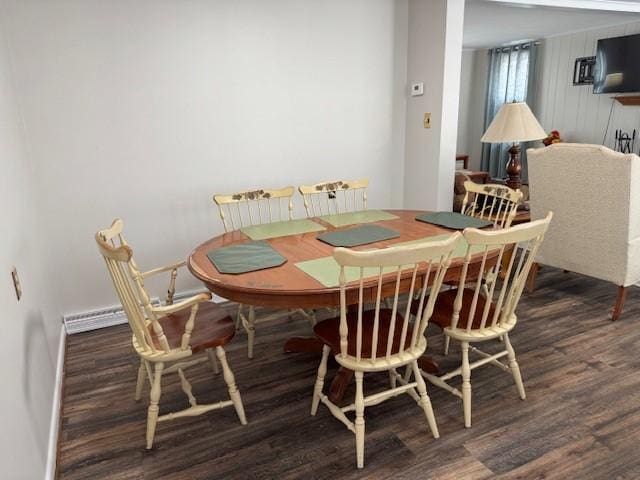 dining area featuring wood finished floors