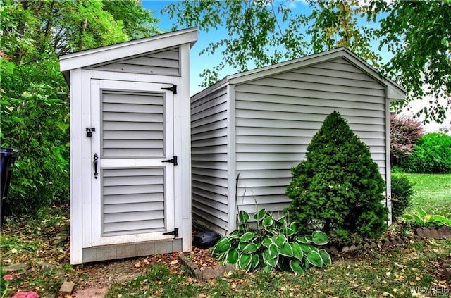 view of shed