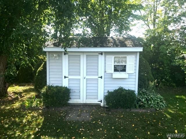 view of shed