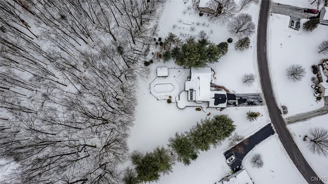 view of snowy aerial view