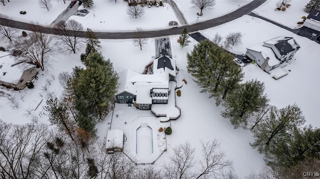 view of snowy aerial view