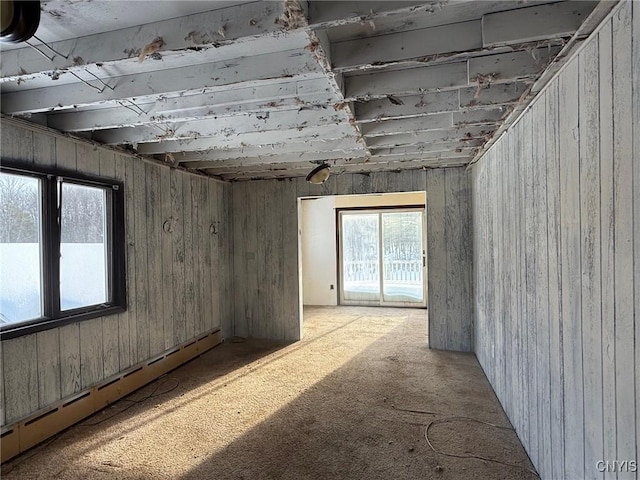 interior space featuring a baseboard heating unit