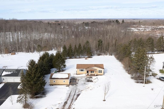 view of snowy aerial view