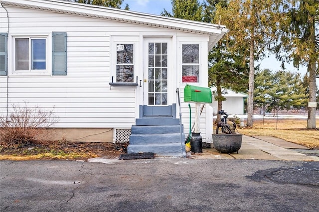 view of doorway to property