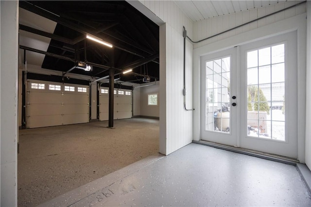 garage with french doors