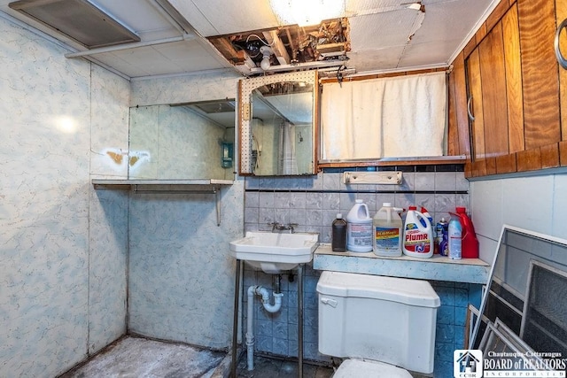 bathroom featuring a sink and toilet