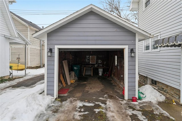 view of garage