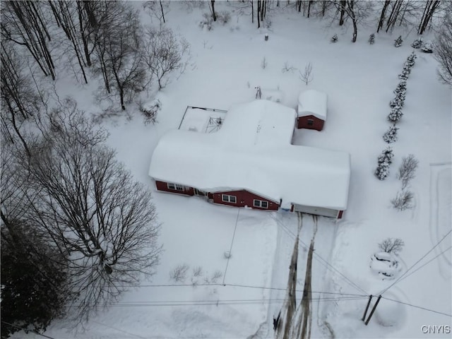 view of snowy aerial view