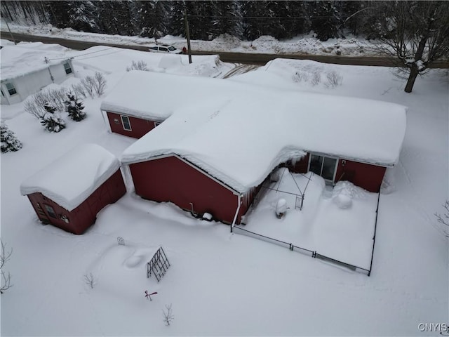 view of snowy aerial view