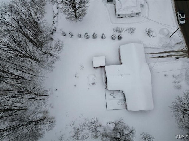 view of snowy aerial view