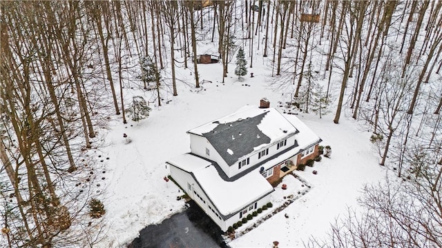 view of snowy aerial view