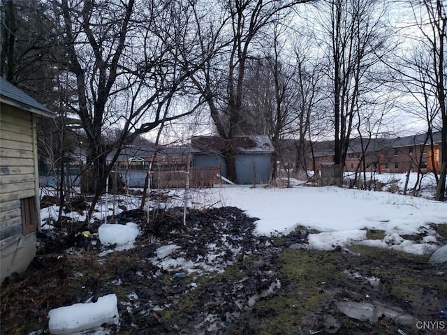 view of snowy yard