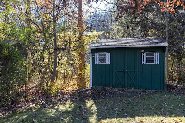 view of shed