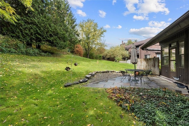 view of yard featuring a patio