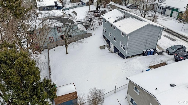 view of snowy aerial view