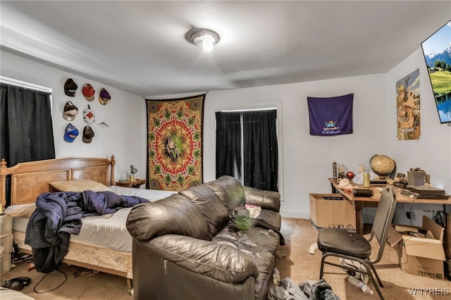 bedroom with carpet floors