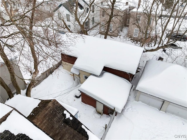 view of snowy aerial view