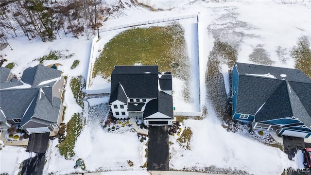 view of snowy aerial view