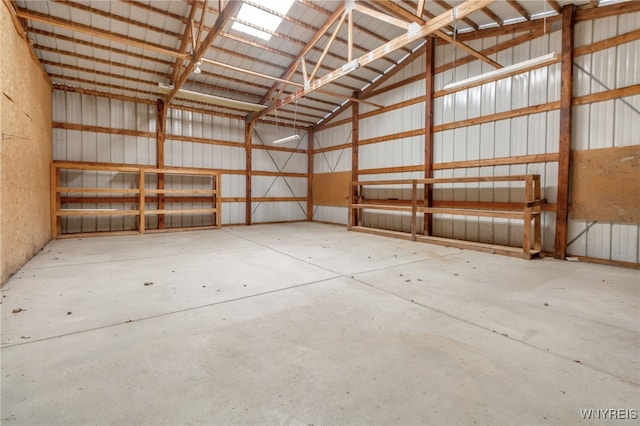 garage featuring metal wall