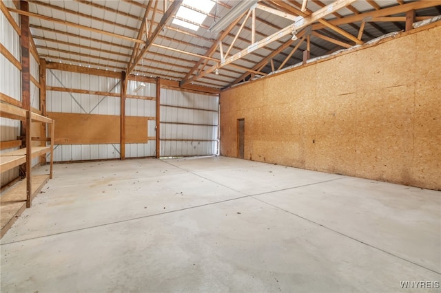 garage featuring metal wall