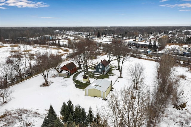 view of snowy aerial view