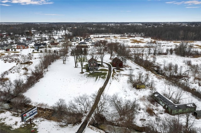 view of snowy aerial view