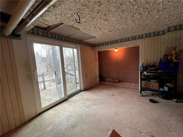 view of carpeted home office