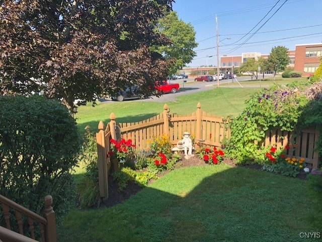 view of yard with fence