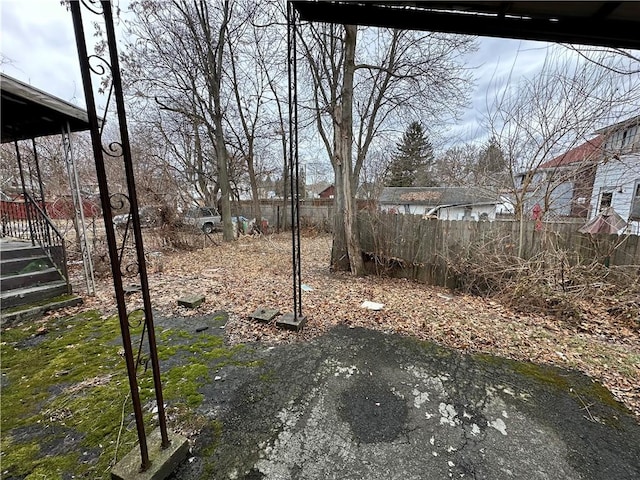 view of yard featuring fence