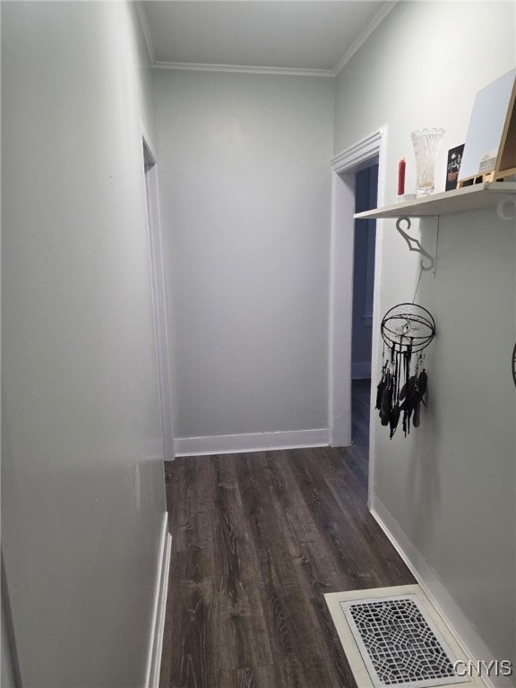 interior space featuring dark wood-style floors and visible vents