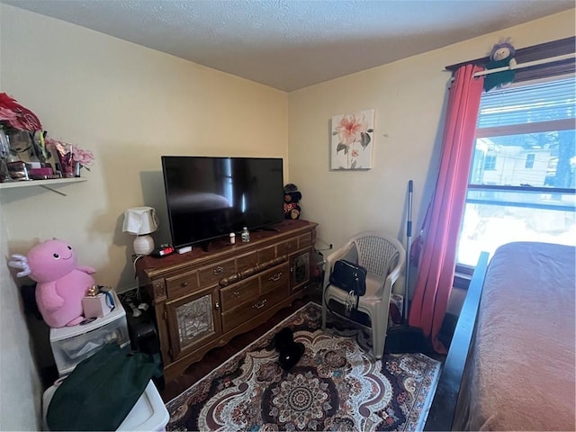 bedroom with a textured ceiling