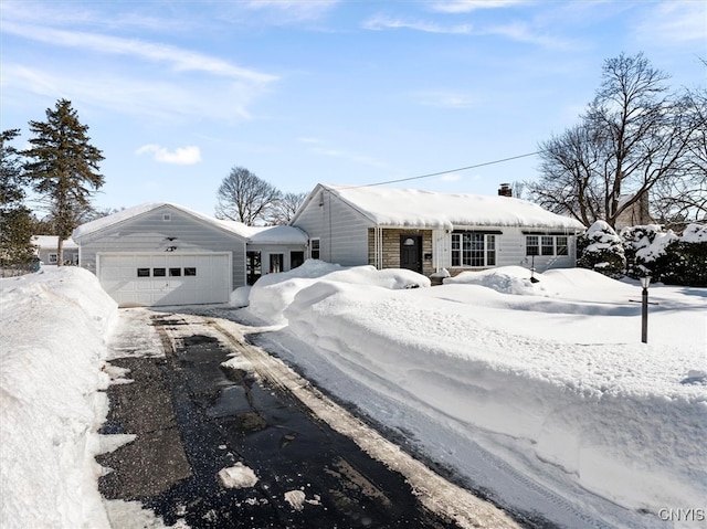 single story home with a garage