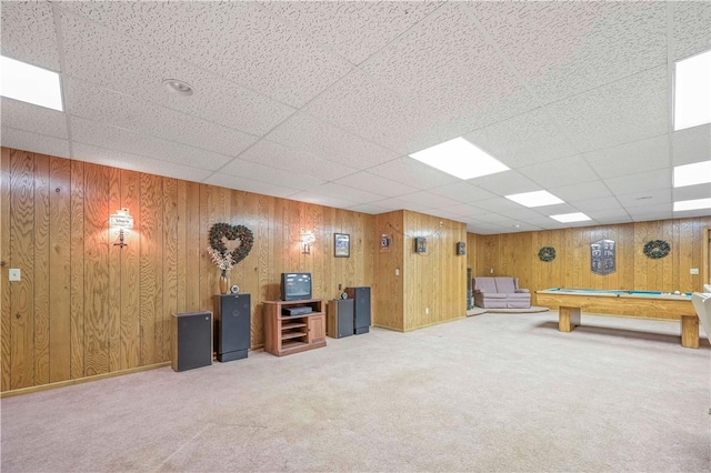 284 Main St, Worcester, NY 12197 - game room featuring carpet floors and wood walls