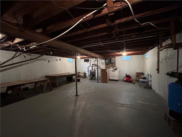 basement with washer and dryer