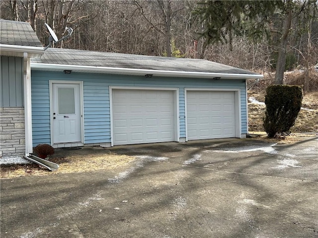 view of garage