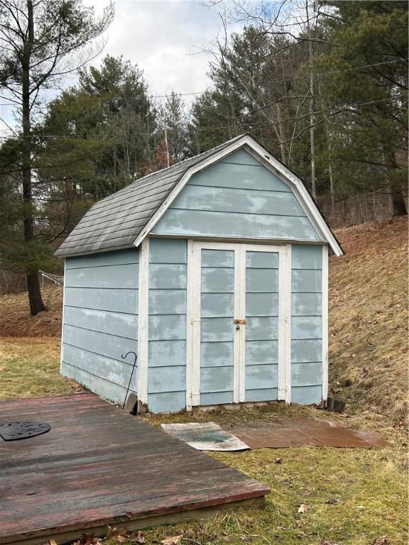 view of shed