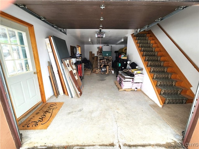 garage featuring a garage door opener