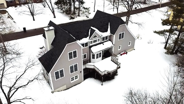 view of snowy aerial view