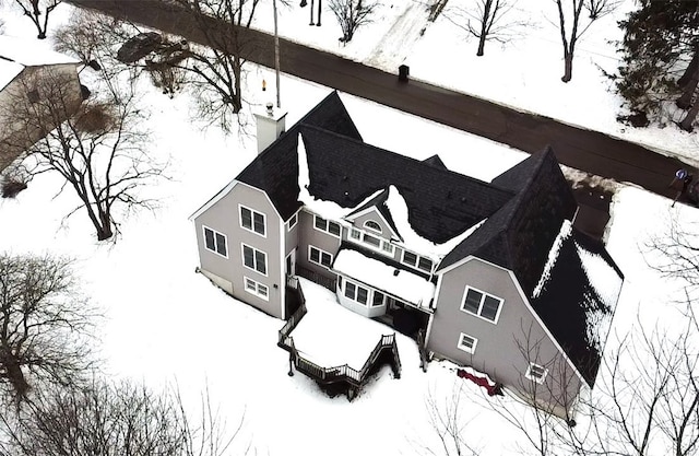 view of snowy aerial view