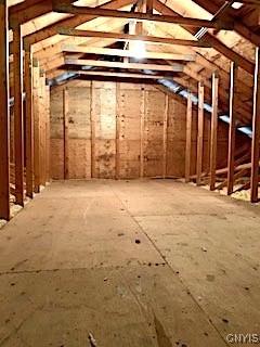 view of unfinished attic