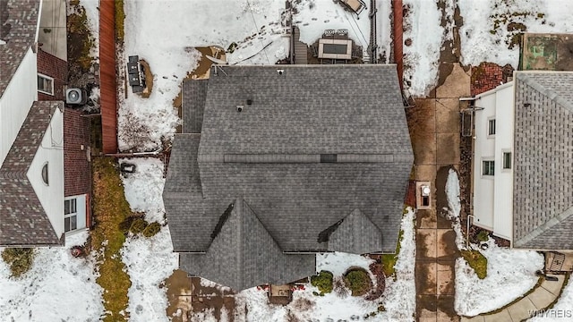 view of snowy aerial view