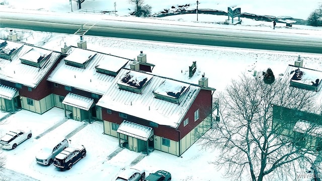 view of snowy aerial view